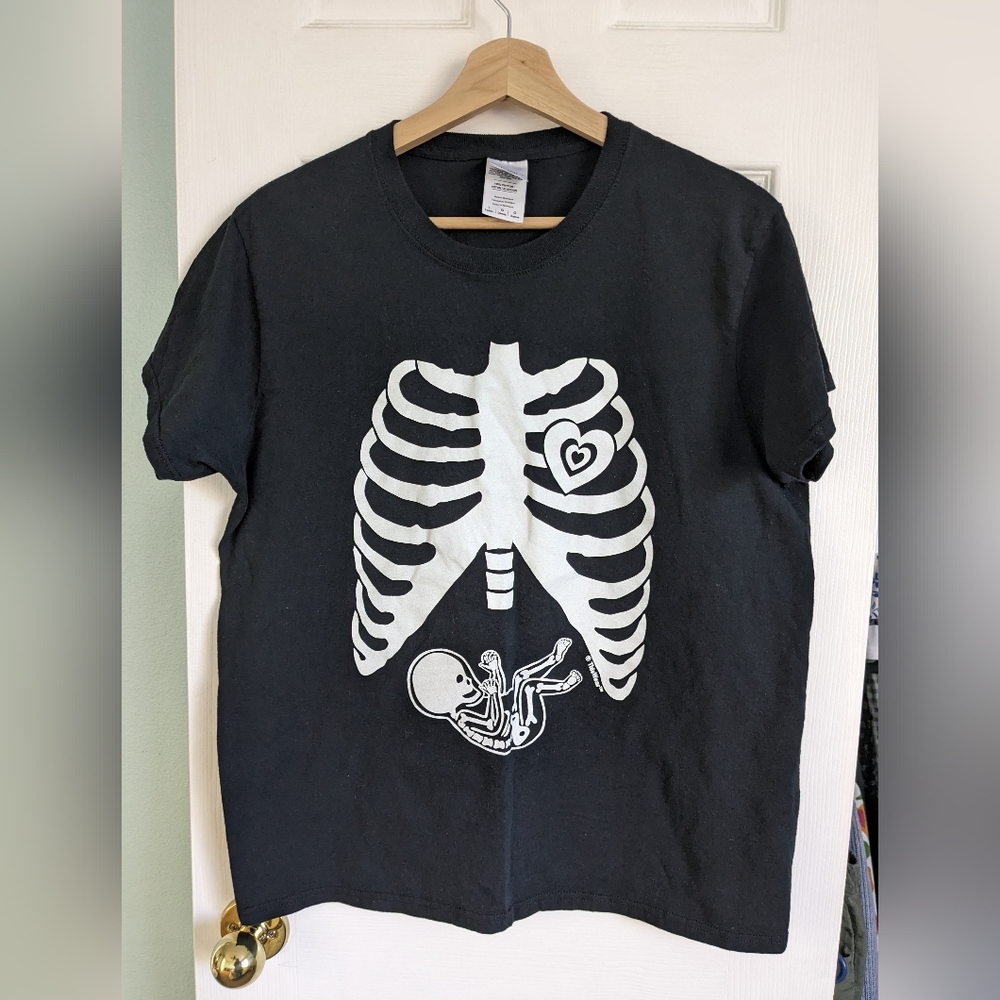 Maternity Halloween Skeleton Novelty Tee